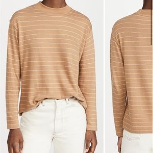 VINCE cotton long sleeve striped top